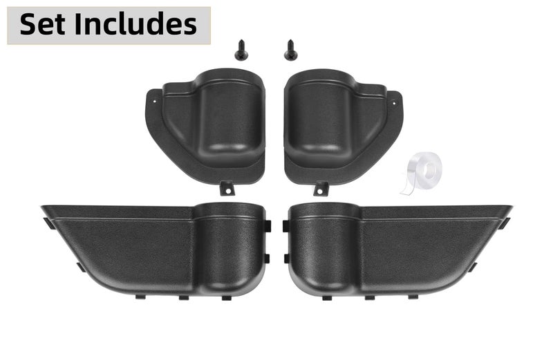 YOCTM Front Rear Door Organizer Tray For 2018 2019 2020 2021 2022 2023 2024 Jeep Wrangler JL 4XE JLU Rubicon Sport Sahara Gladiator JT Interior Storage Accessories Black (Front Door + Rear Door) - Image 2